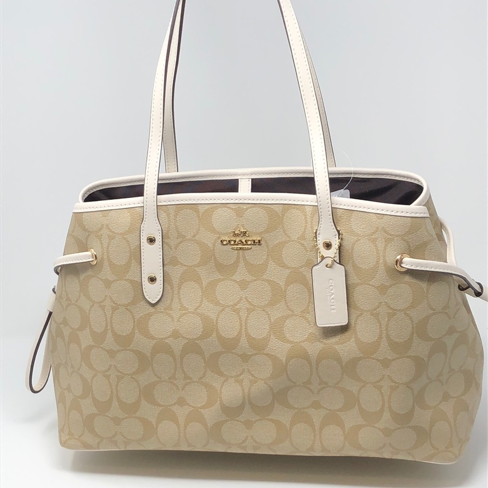 NWT coach PVC drawstring carryall light khaki - Picture 4 of 8